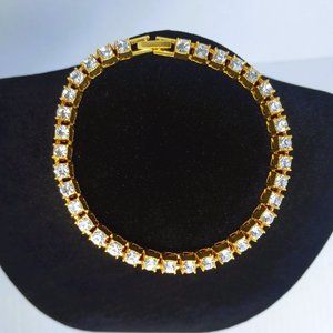 1ct Square Diamond Tennis Bracelet 18K Gold Womens Ladies Diamonds Jewelry 18 K
